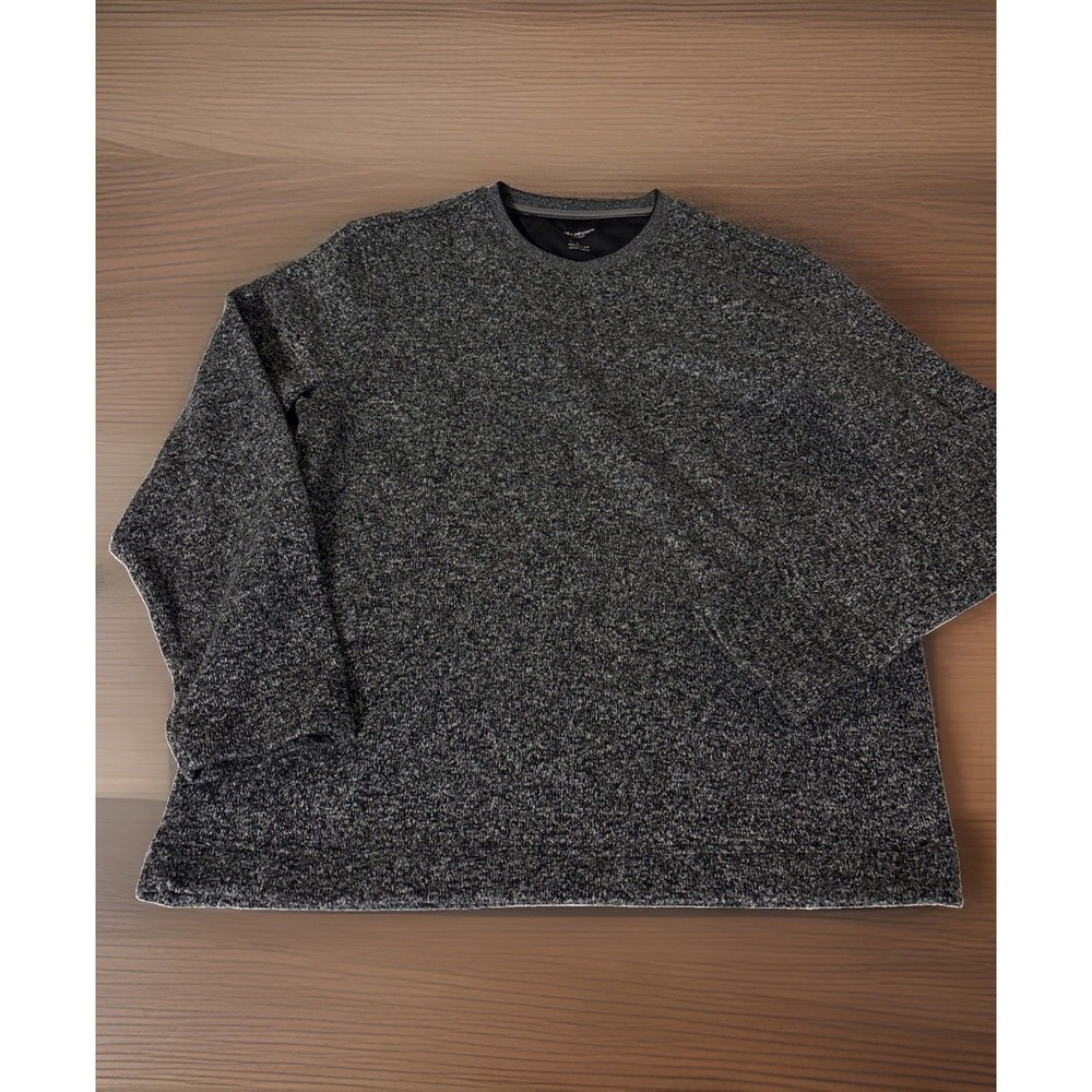 Van Heusen Flex Men Large Gray Marled Crewneck Fleece Pullover Sweater
